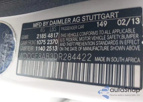 2013 Mercedes-Benz C 300 Luxury 4Matic/Sport 4Matic из США, поврежденный, VIN WDDGF8AB3DR284422